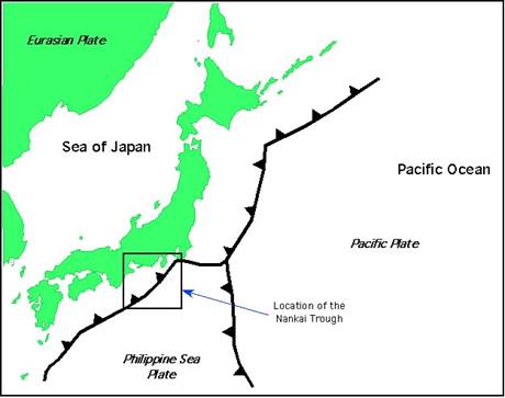 Location of the Nankai Trough